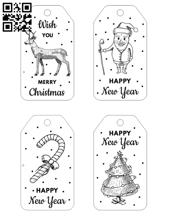 Christmas card E0012099 file cdr and dxf free vector download for print or laser engraving machines