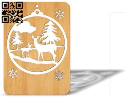 Christmas cards E0012199 file cdr and dxf free vector download for laser cut