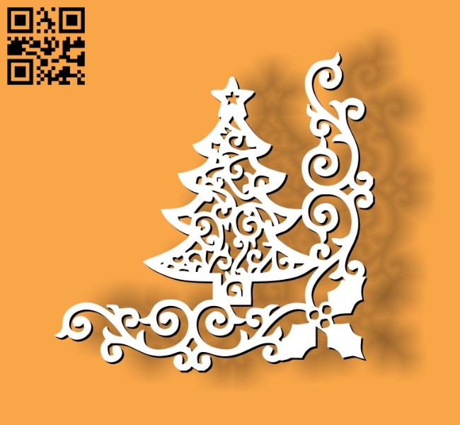 Christmas corner decoration E0012010 file cdr and dxf free vector download for laser cut