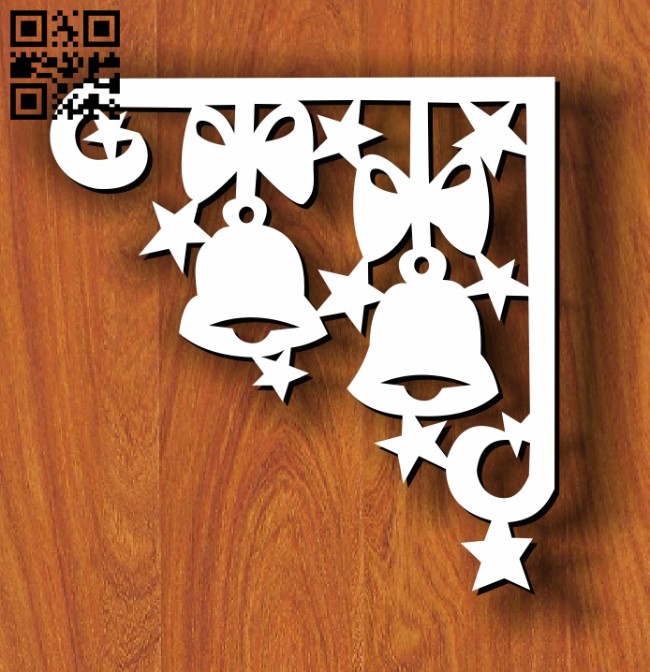 Christmas corner decoration E0012046 file cdr and dxf free vector download for laser cut
