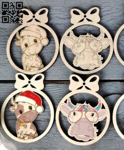 Christmas decorations E0012005 file cdr and dxf free vector download for laser cut