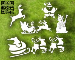 Christmas decorations E0012044 file cdr and dxf free vector download for laser cut