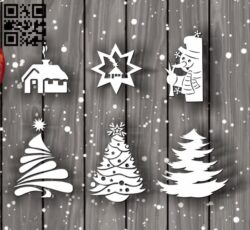 Christmas decorations E0012045 file cdr and dxf free vector download for laser cut