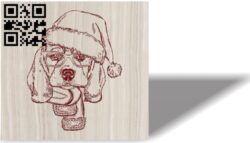 Christmas dog E0012131 file cdr and dxf free vector download for laser engraving machines