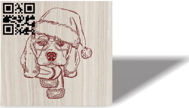 Christmas dog E0012131 file cdr and dxf free vector download for laser engraving machines