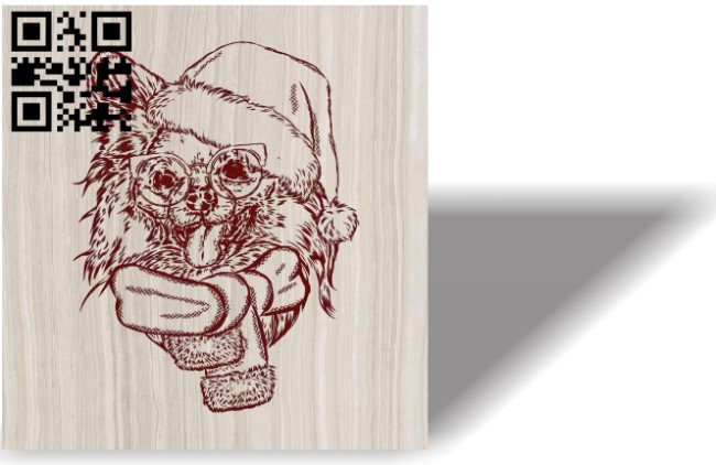 Christmas dog E0012132 file cdr and dxf free vector download for laser engraving machines