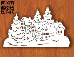Christmas house E0012026 file cdr and dxf free vector download for laser cut plasma