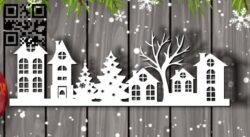 Christmas house E0012128 file cdr and dxf free vector download for laser cut plasma
