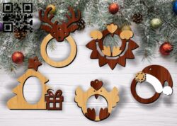 Christmas photo frames E0012159 file cdr and dxf free vector download for laser cut