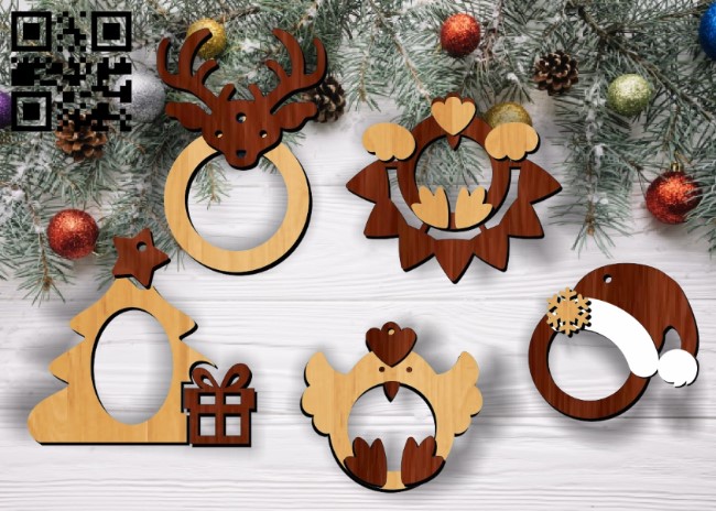 Christmas photo frames E0012159 file cdr and dxf free vector download for laser cut