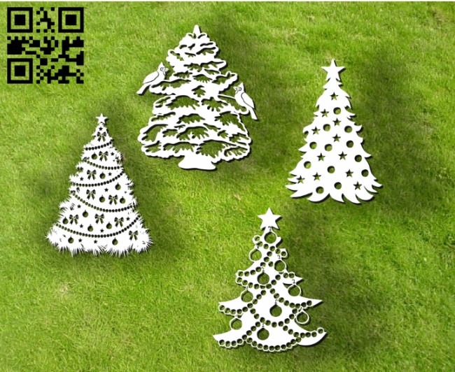 Christmas tree E0012057 file cdr and dxf free vector download for laser engraving machines