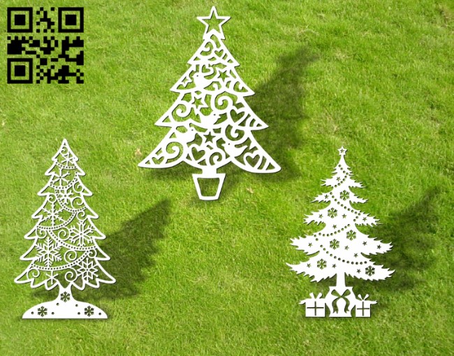 Christmas tree E0012130 file cdr and dxf free vector download for laser cut