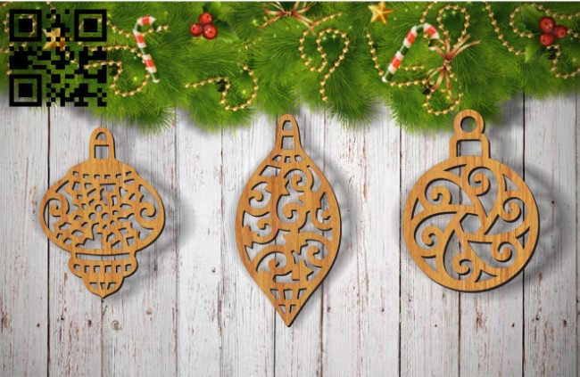 Christmas tree decoration toys E0012029 file cdr and dxf free vector download for laser cut