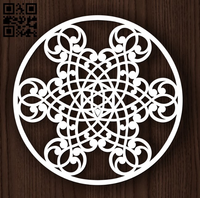 Circle ornament E0011990 file cdr and dxf free vector download for laser cut plasma