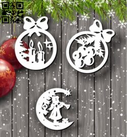 Decorate Christmas tree E0012084 file cdr and dxf free vector download for laser cut