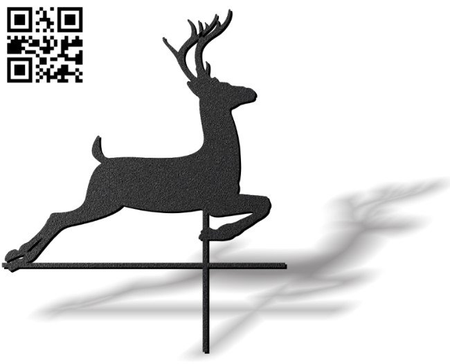 Deer weather wind vane E0012109 file cdr and dxf free vector download for laser cut plasma