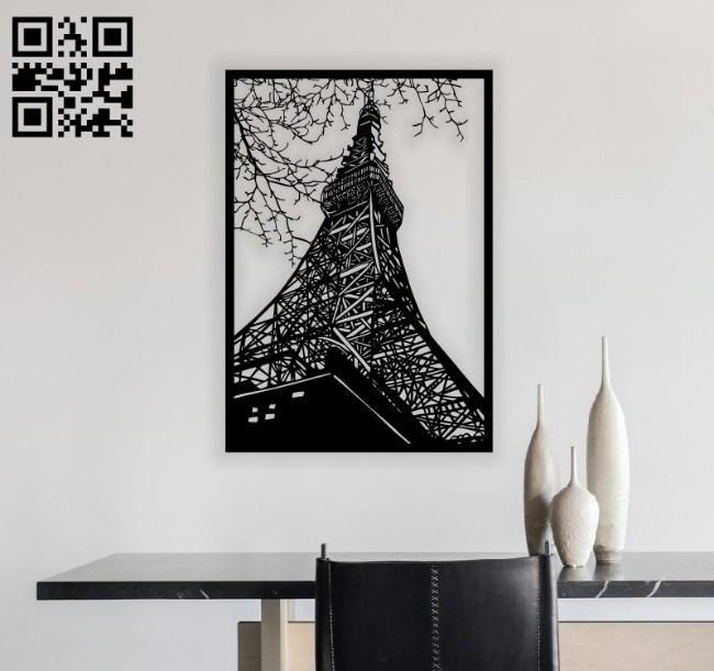 Eiffel tower E0012222 file cdr and dxf free vector download for laser engraving machines