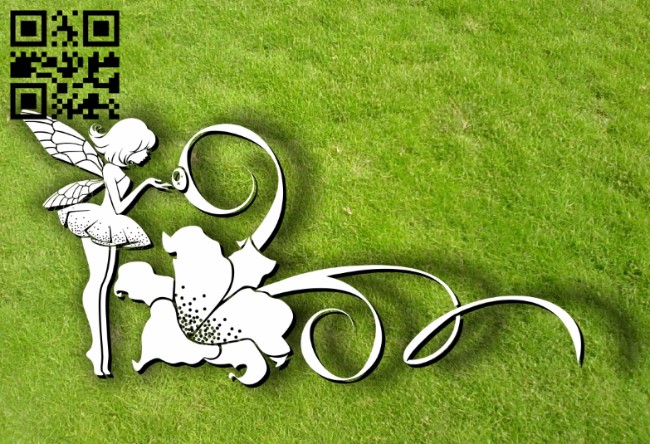 Fairies with lily E0012013 file cdr and dxf free vector download for laser cut