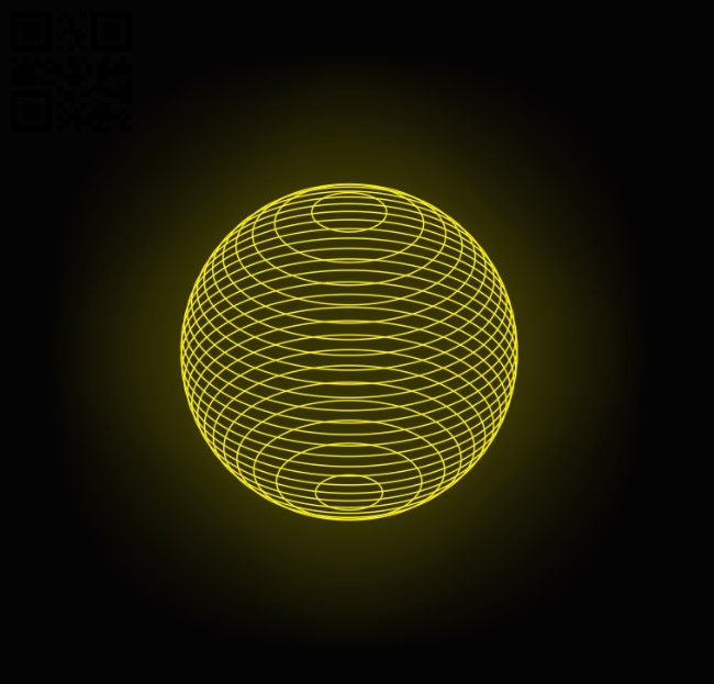 3D illusion led lamp Globular E0011976 file cdr and dxf free vector download for laser engraving machines