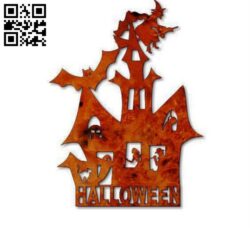 Halloween house E0012069 file cdr and dxf free vector download for laser cut