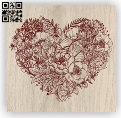 Heart wreath E0011973 file cdr and dxf free vector download for laser engraving machines