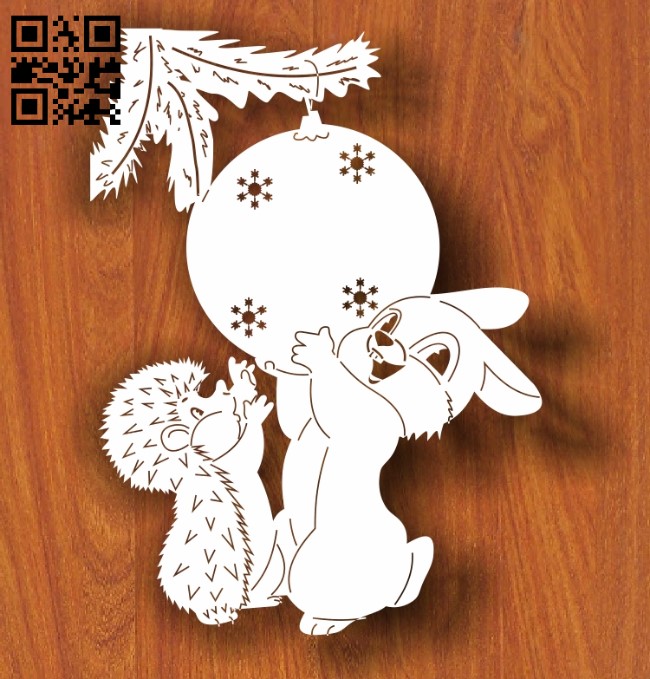 Hedgehog rabbit E0012245 file cdr and dxf free vector download for laser engraving machines