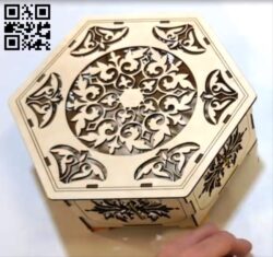 Hexagon box E0012154 file cdr and dxf free vector download for laser cut