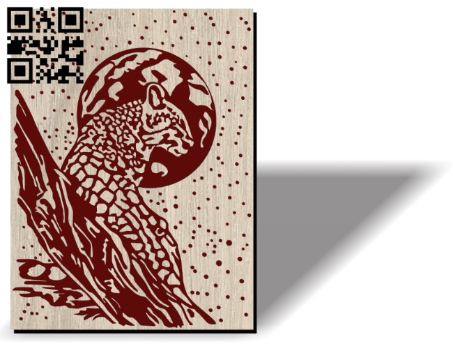 Leopard on a tree E0012096 file cdr and dxf free vector download for laser engraving machines