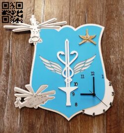 Military medical hospital clock E0012176 file cdr and dxf free vector download for laser cut