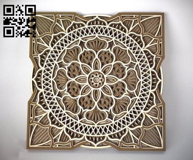 Multilayer flower Mandala E0012228 file cdr and dxf free vector download for laser cut