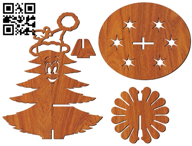 Napkin Christmas tree E0012106 file cdr and dxf free vector download for laser cut