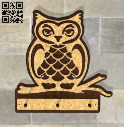 Owl hanger E0012034 file cdr and dxf free vector download for laser cut