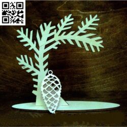Pine tree E0012147 file cdr and dxf free vector download for laser cut