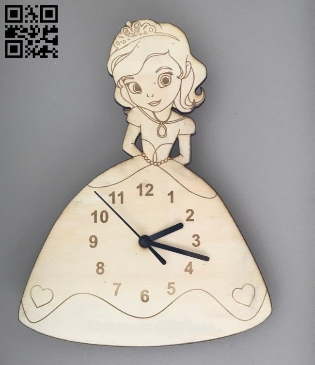 Princess Clock E0012024 file cdr and dxf free vector download for laser cut