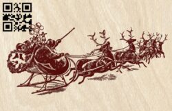 Santa Claus and sleigh E0012143 file cdr and dxf free vector download for laser engraving machines