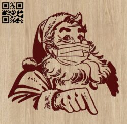 Santa Claus in a mask E0012211 file cdr and dxf free vector download for laser cut