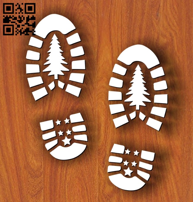 Santa Footprint Stencil – Laser Ready Templates