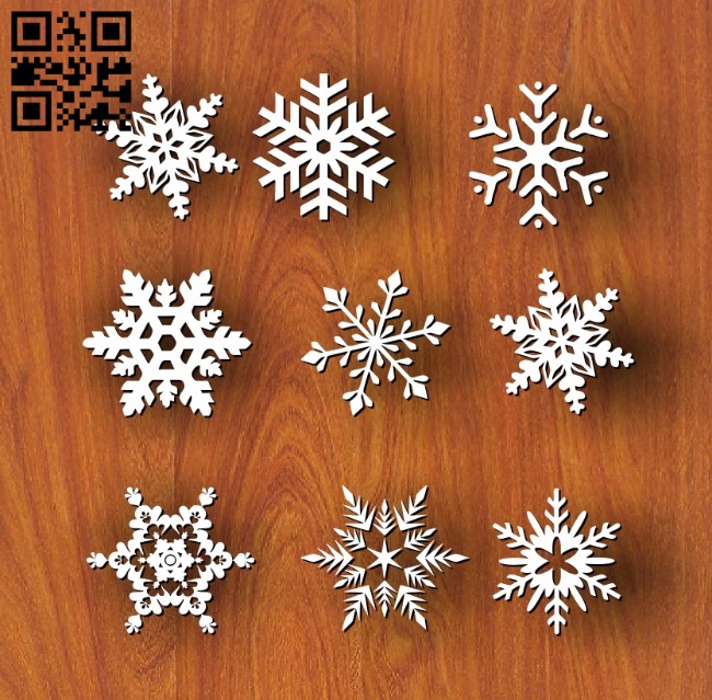 Snowflakes E0012043 file cdr and dxf free vector download for laser cut