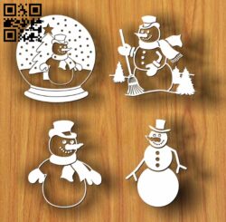 Snowman E0012056 file cdr and dxf free vector download for laser engraving machines