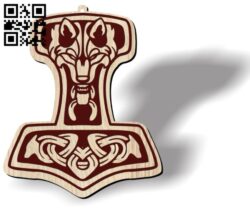Thor’s hammer E0012105 file cdr and dxf free vector download for laser engraving machines