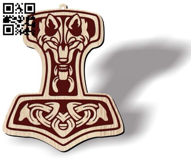 Thor's hammer E0012105 file cdr and dxf free vector download for laser engraving machines