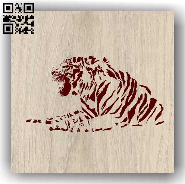 Tiger E0011984 file cdr and dxf free vector download for laser engraving machines