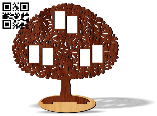 Tree photo frames E0012086 file cdr and dxf free vector download for laser cut