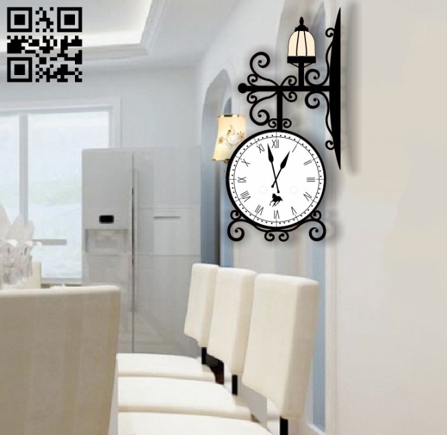 Wall clock E0012041 file cdr and dxf free vector download for laser cut