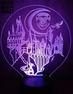 3D illusion led lamp Harry potter E0012462 file cdr and dxf free vector download for laser engraving machines