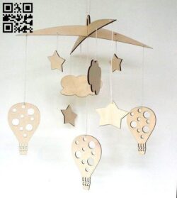 Baby mobile crib E0012342 file cdr and dxf free vector download for laser cut
