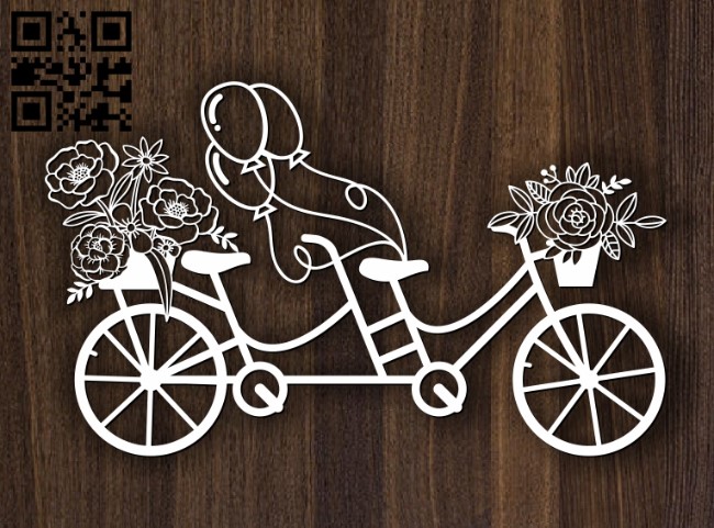 Bicycle E0012510 file cdr and dxf free vector download for laser cut