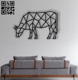 Bull Mural E0012448 file cdr and dxf free vector download for laser cut plasma