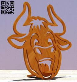 Bull phone stand E0012322 file cdr and dxf free vector download for Laser cut