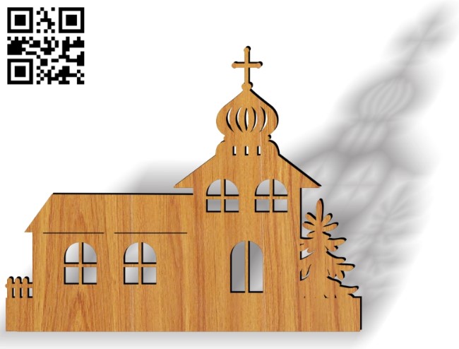 Christmas Church E0012283 file cdr and dxf free vector download for laser cut